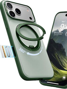 TORRAS 360° Magnetic Stand Case for iPhone 17 Pro MagSafe Rotating Kickstand